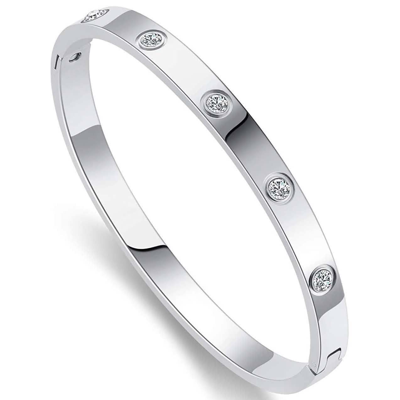 Love Friendship Bracelet Bangle with Cubic Zirconia Stones DailySale