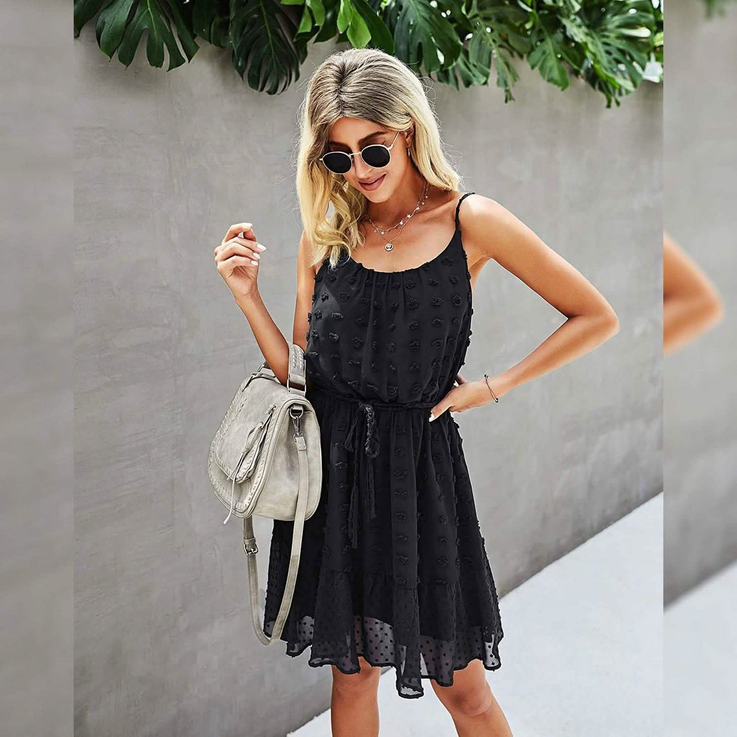 Lovinchic Women's Spaghetti Strap Tied Waist Floral Mini Dress Summer Casual Flowy Dress DailySale