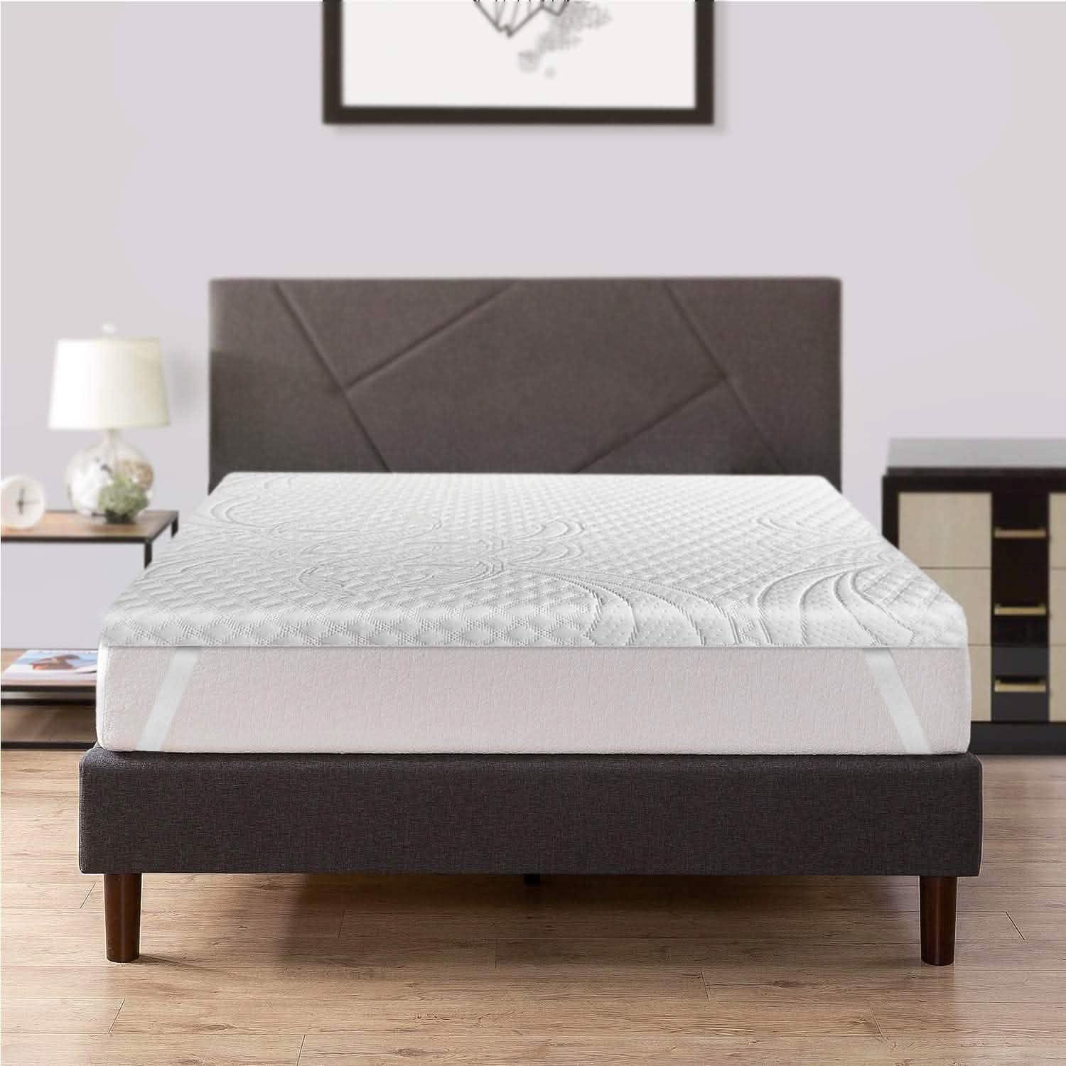 LSOFT Mattress Pad Gel Infused Memory Foam Mattress Topper 4 Corner Elastic Anchor Band Washable Bed Cover DailySale