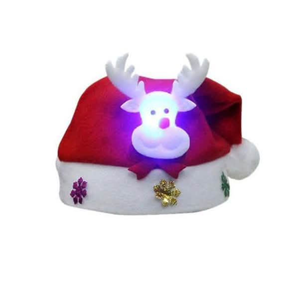 Luminous Christmas Hat Glowing Santa Claus, Snowman, Deer Christmas Hat DailySale