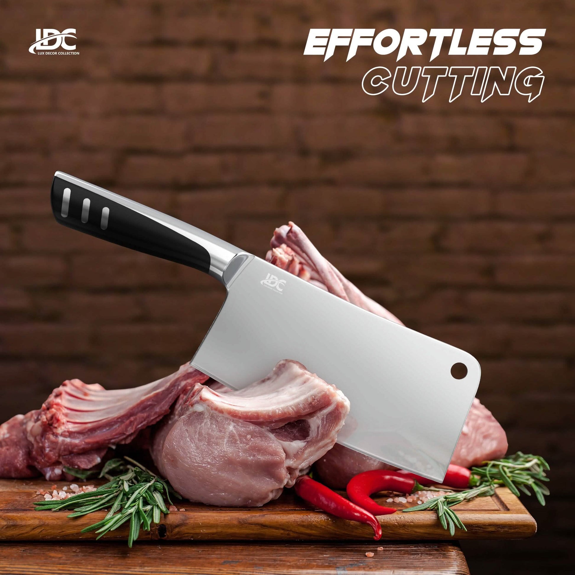 Lux Decor Collection Meat Cleaver 7 Inch Sharp Butcher Knife Heavy Futy Chopper DailySale
