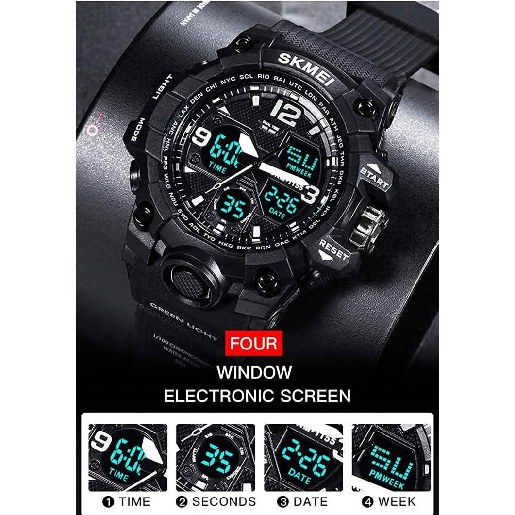 LYMFHCH Large Dual Dial Time Outdoor Army Wrist Watch Tactical DailySale