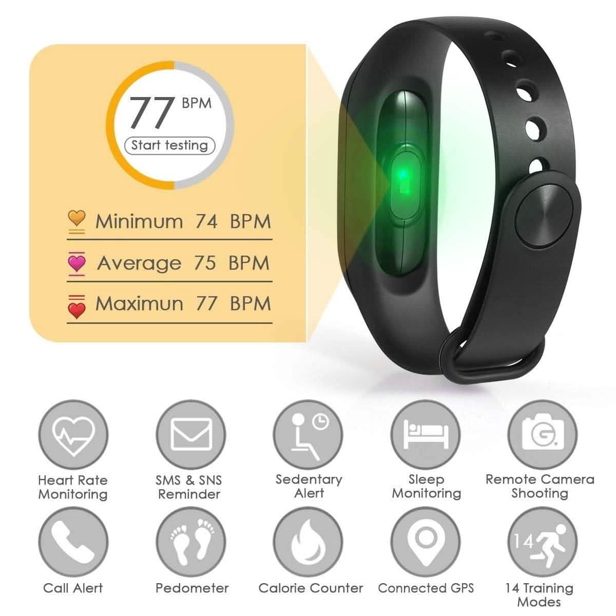 M3 Fitness Tracker - Black DailySale