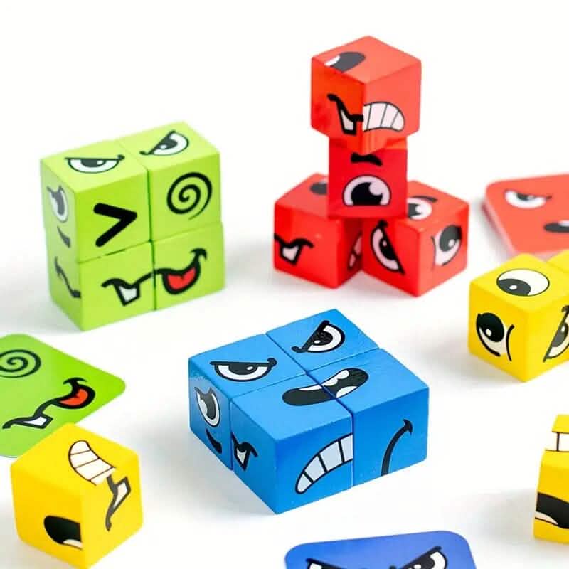 Magic Face-Changing Wooden Cube Building Blocks Set DailySale