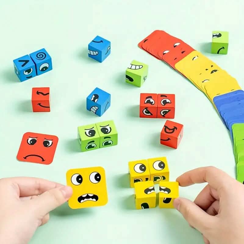 Magic Face-Changing Wooden Cube Building Blocks Set DailySale