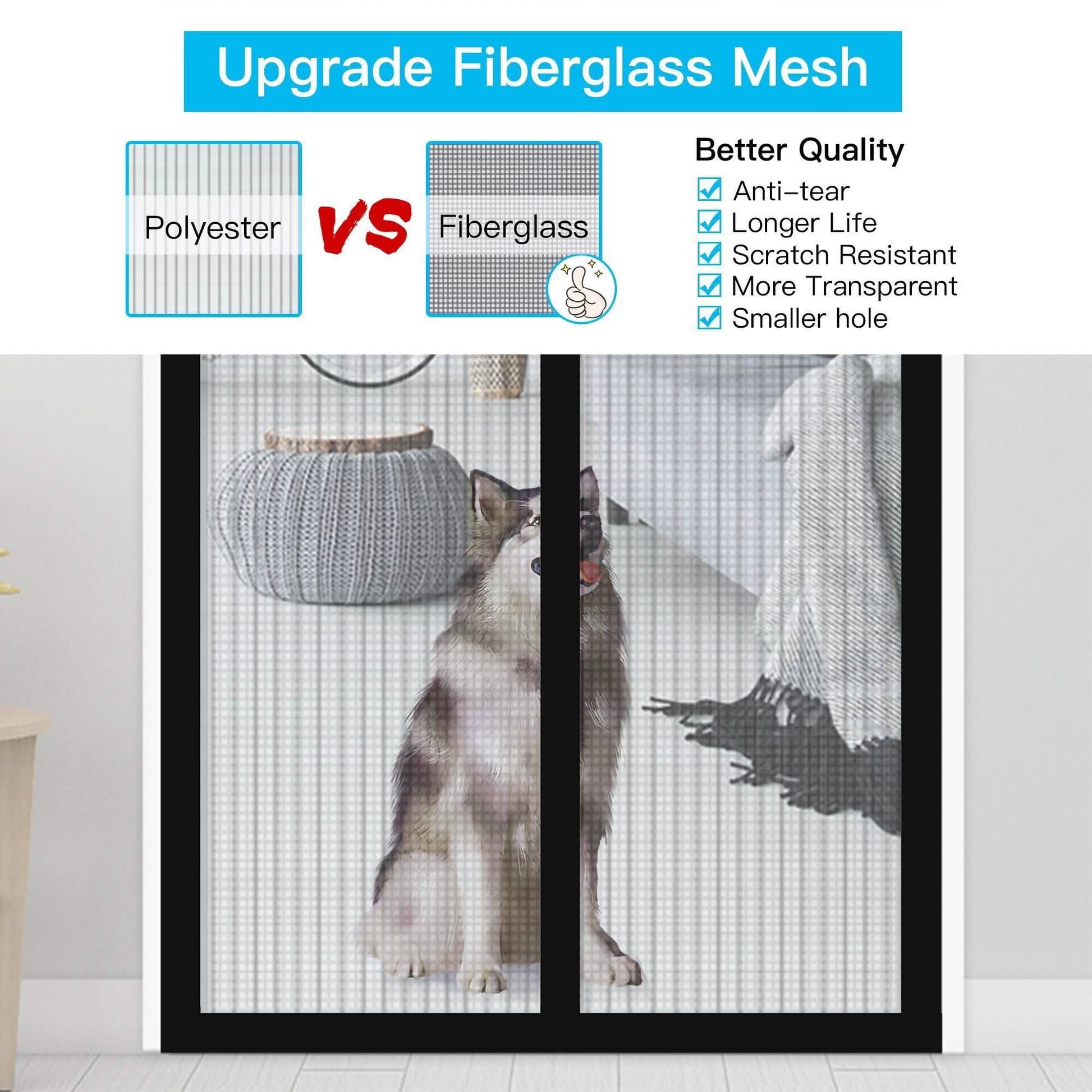 Magnetic Screen Door With Durable Fiberglass Mosquito Mesh Curtain DailySale