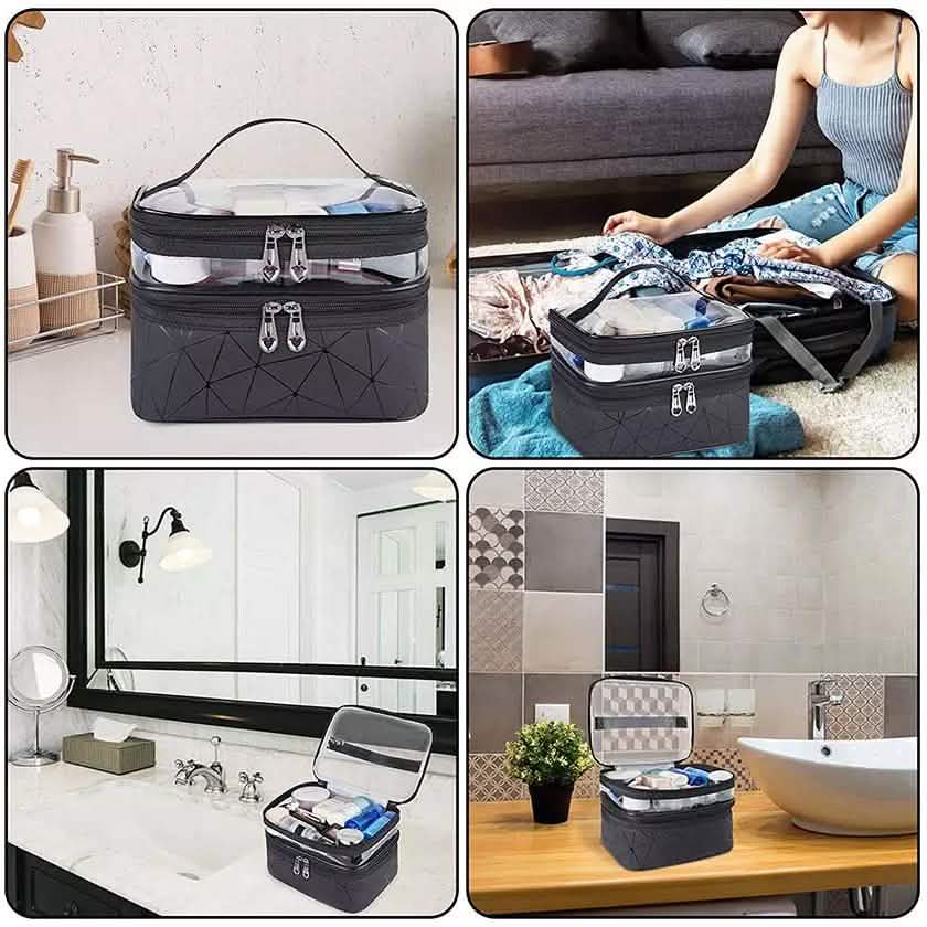 Makeup Bags Double layer Travel Cosmetic Cases DailySale