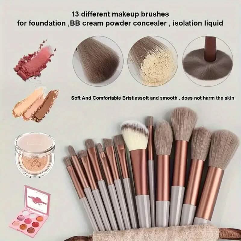 13-Piece: Professional Soft Fluffy Makeup Brush Set with Bag Case DailySale