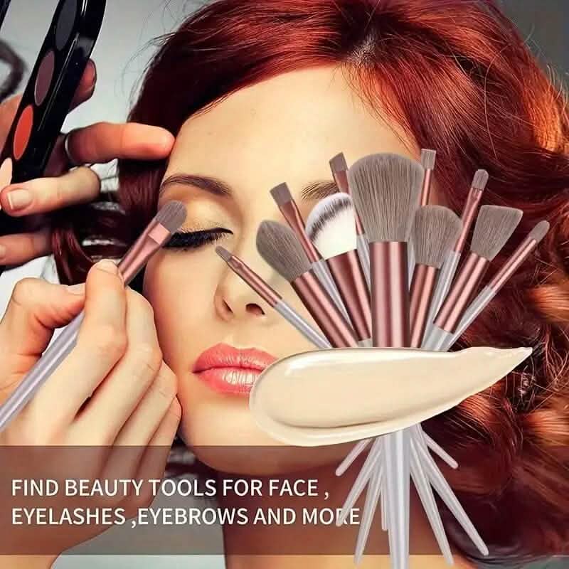 13-Piece: Professional Soft Fluffy Makeup Brush Set with Bag Case DailySale