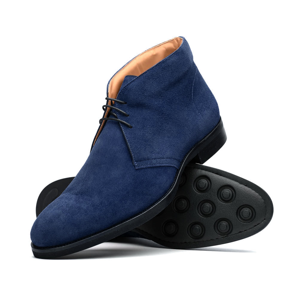 46-592-NVY MARCO Suede Calfskin Chukka Boot, Navy Zelli Italia