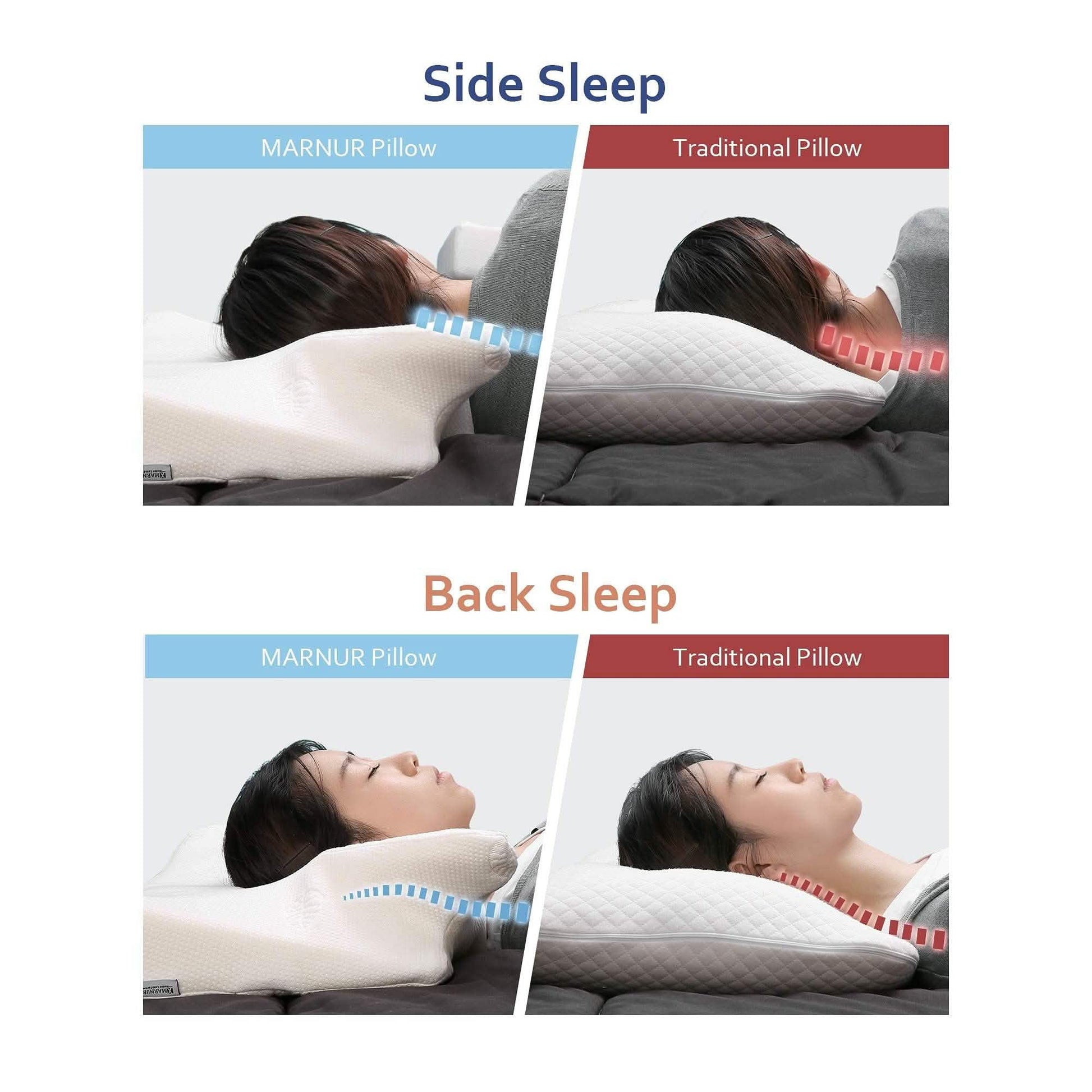 MARNUR Memory Foam Pillow for Neck Shoulder Pain Queen Size Wing Shape Design DailySale