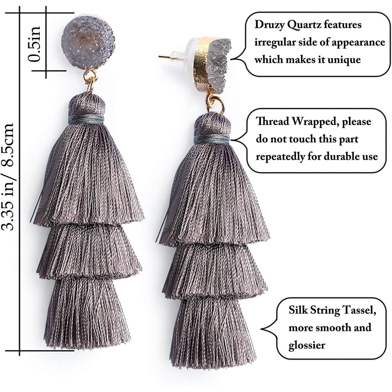 Me&Hz Colorful Layered Tassel Earrings DailySale