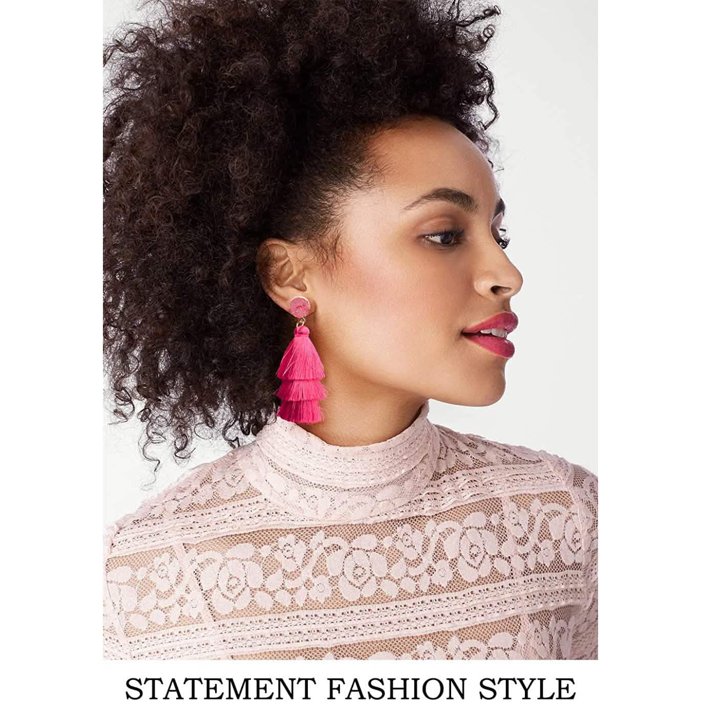 Me&Hz Colorful Layered Tassel Earrings DailySale