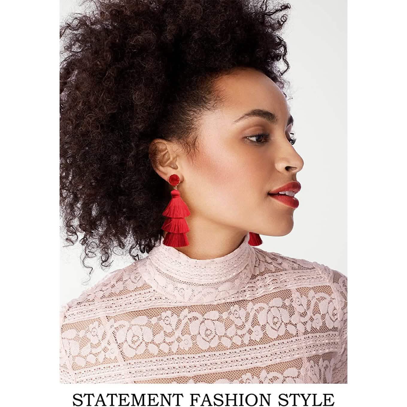 Me&Hz Colorful Layered Tassel Earrings DailySale