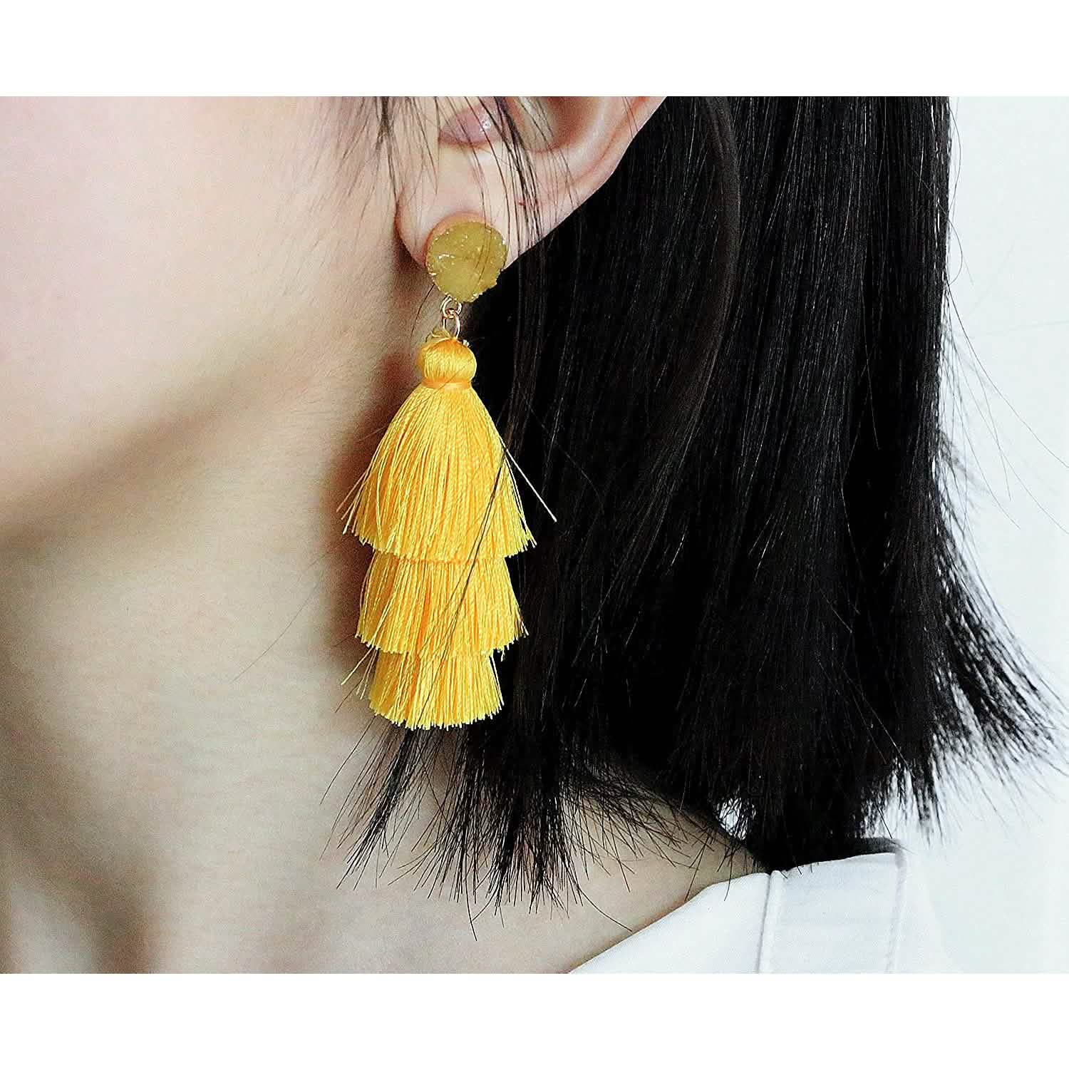 Me&Hz Colorful Layered Tassel Earrings DailySale