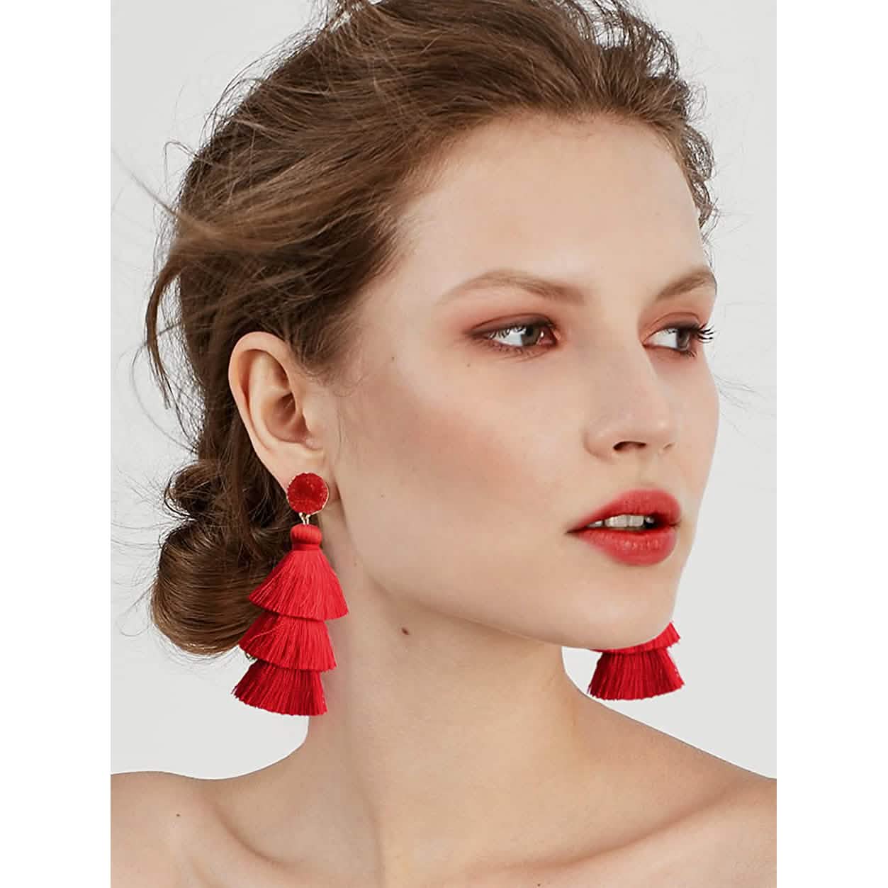 Me&Hz Colorful Layered Tassel Earrings DailySale