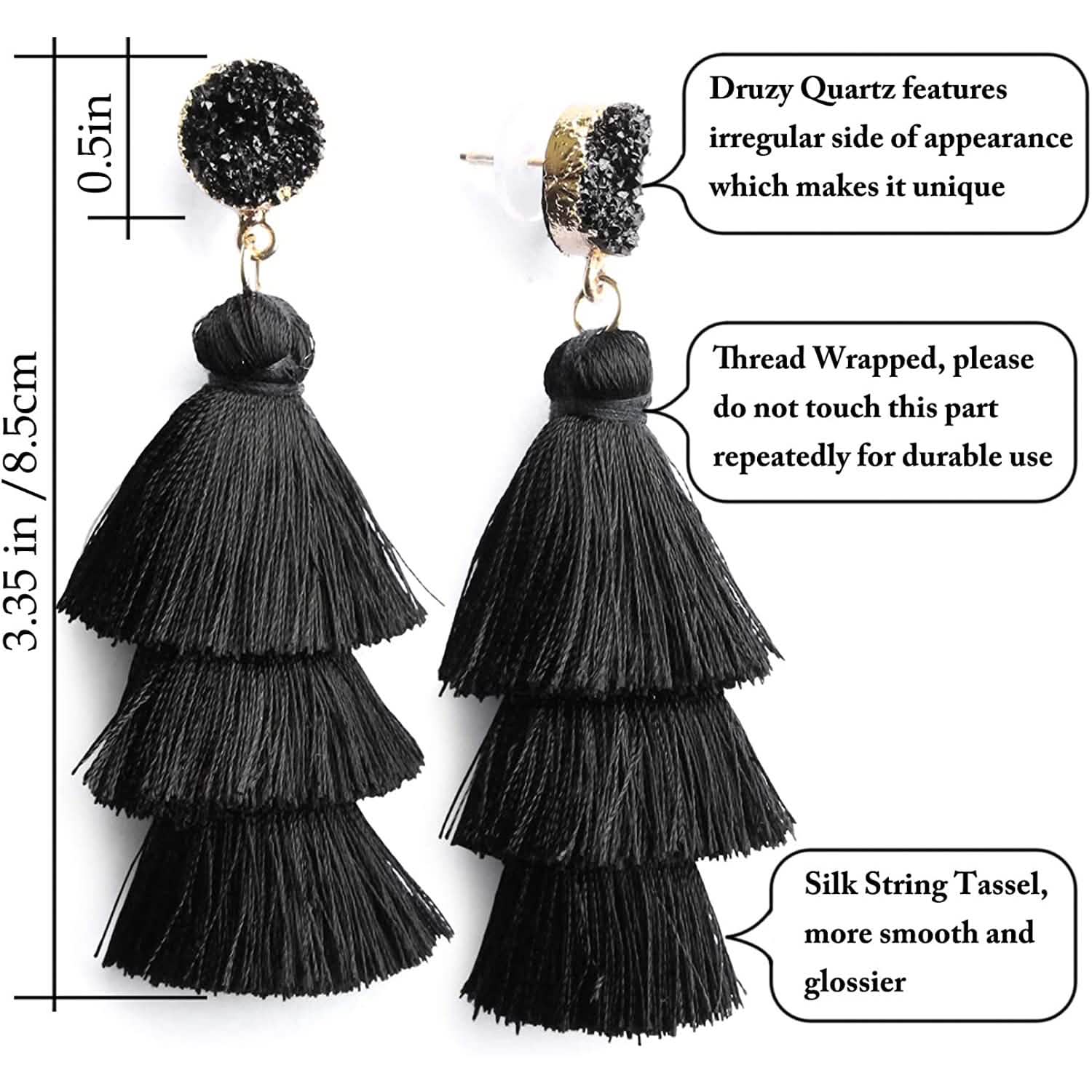 Me&Hz Colorful Layered Tassel Earrings DailySale