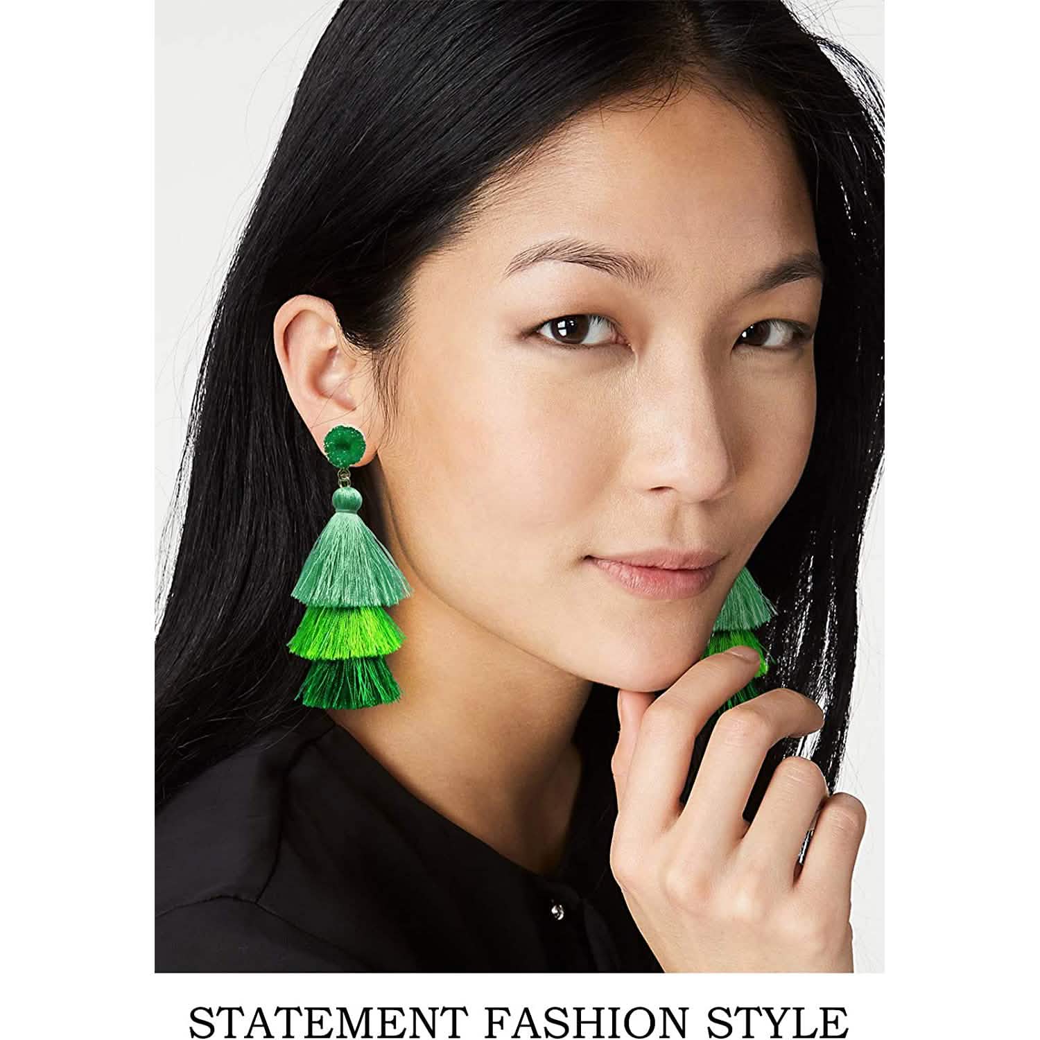 Me&Hz Colorful Layered Tassel Earrings DailySale