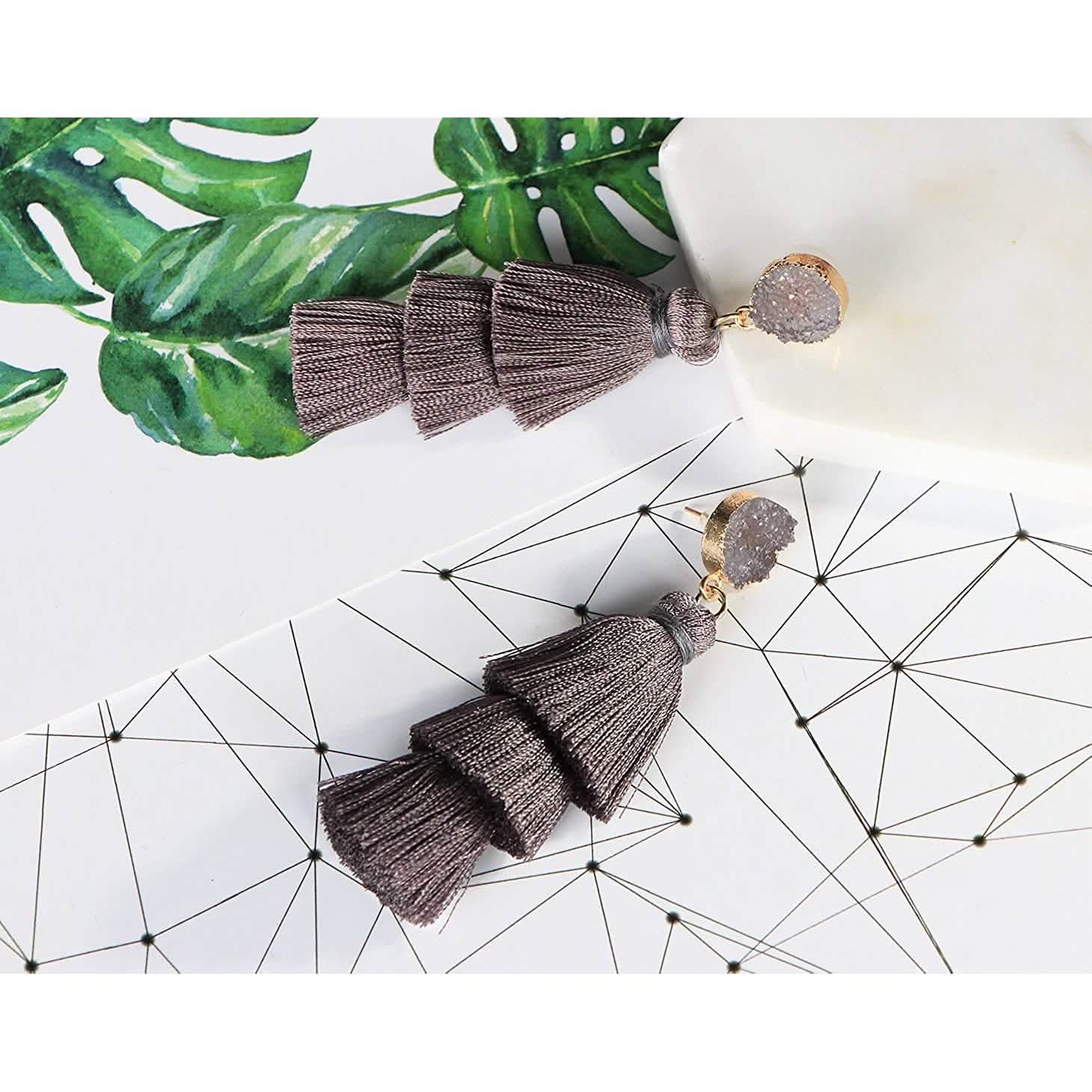 Me&Hz Colorful Layered Tassel Earrings DailySale