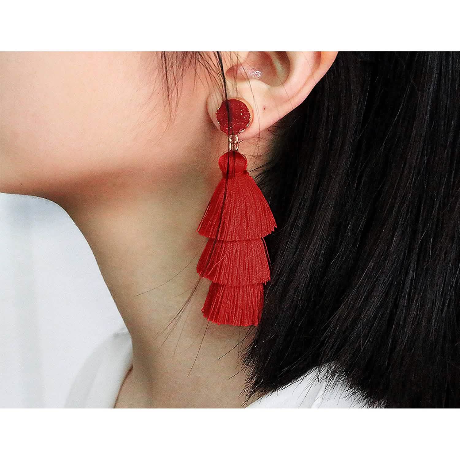 Me&Hz Colorful Layered Tassel Earrings DailySale