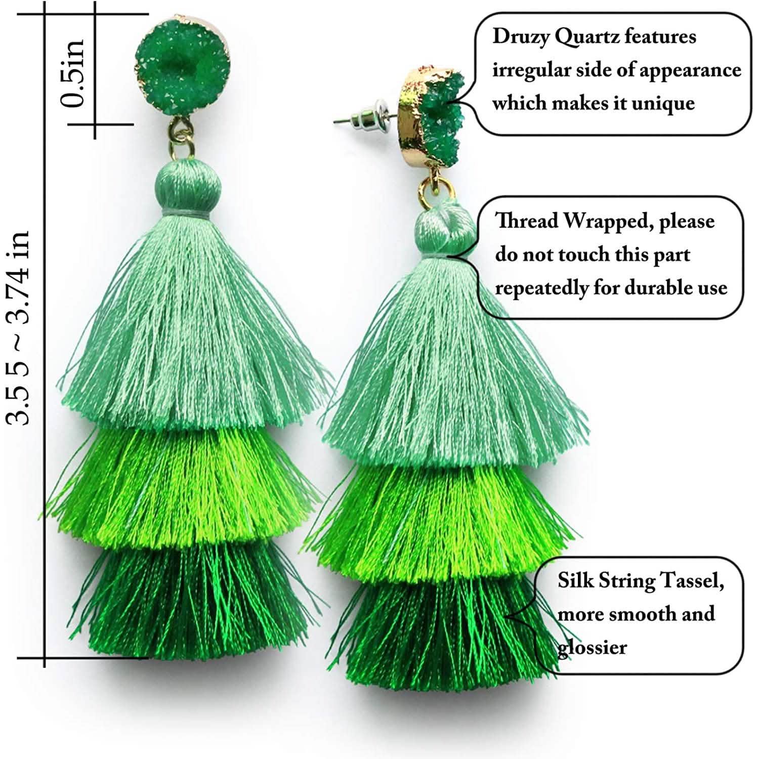 Me&Hz Colorful Layered Tassel Earrings DailySale