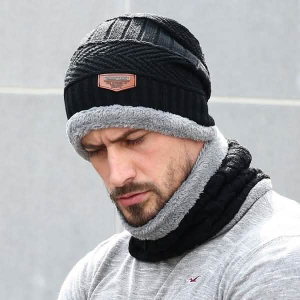 Men And Women Knitted Winter Scarf & Hat Fleece Lined Bonnet Beanies DailySale