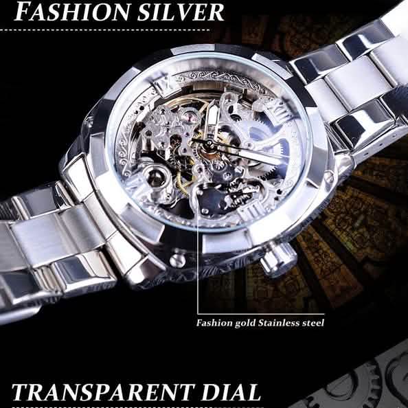 Men Luxury Skeleton Automatic Winding Mechanical Watch DailySale