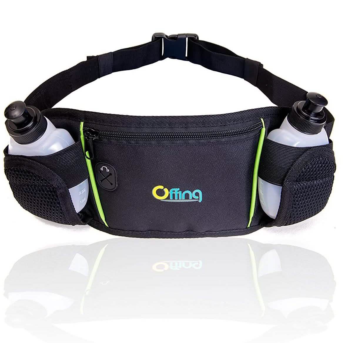 Men or Women's Hydration Running Belt Pouch With Water Bottles And Zippered Compartment DailySale
