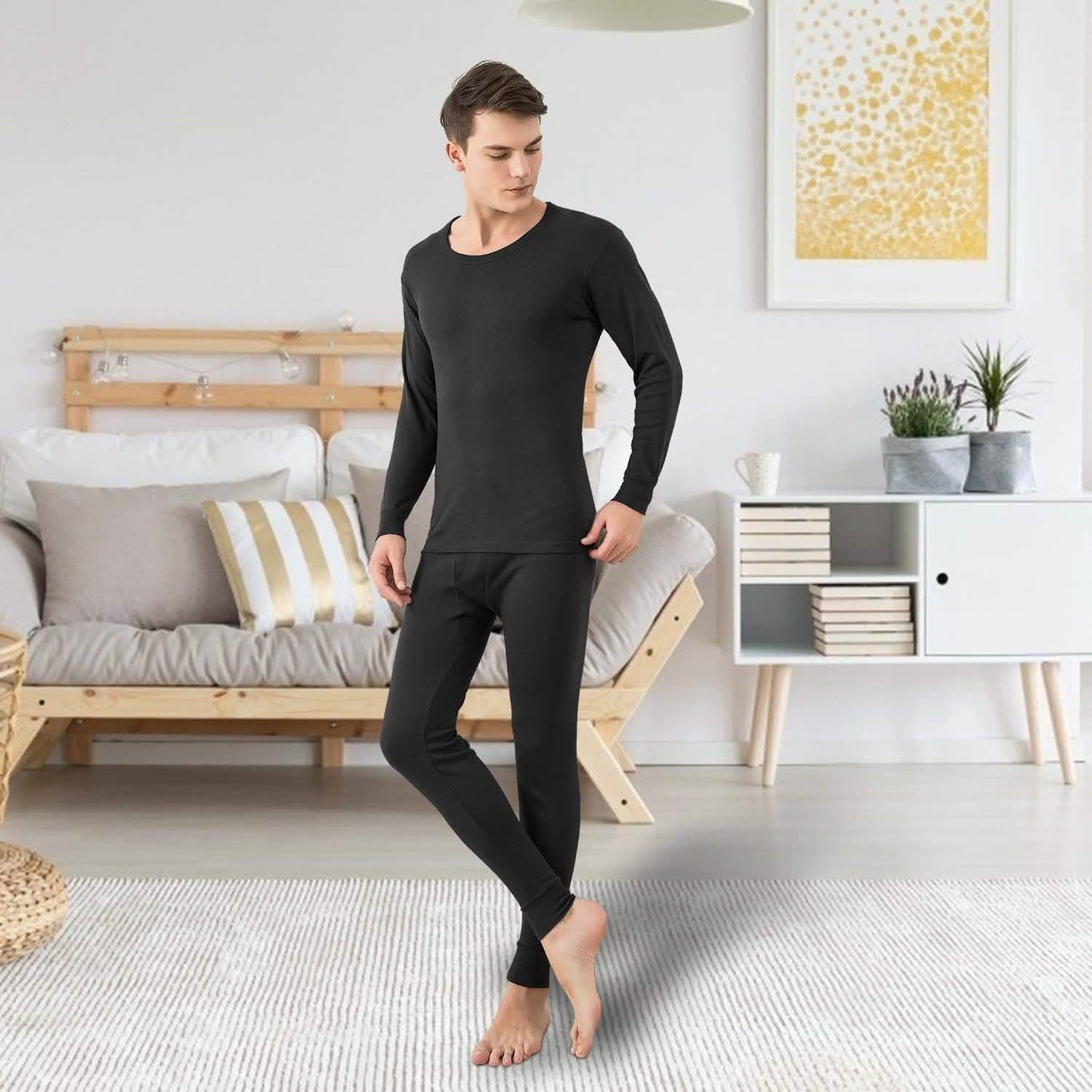 Men Thermal Underwear Set - Long Johns Pants and Long Sleeve DailySale