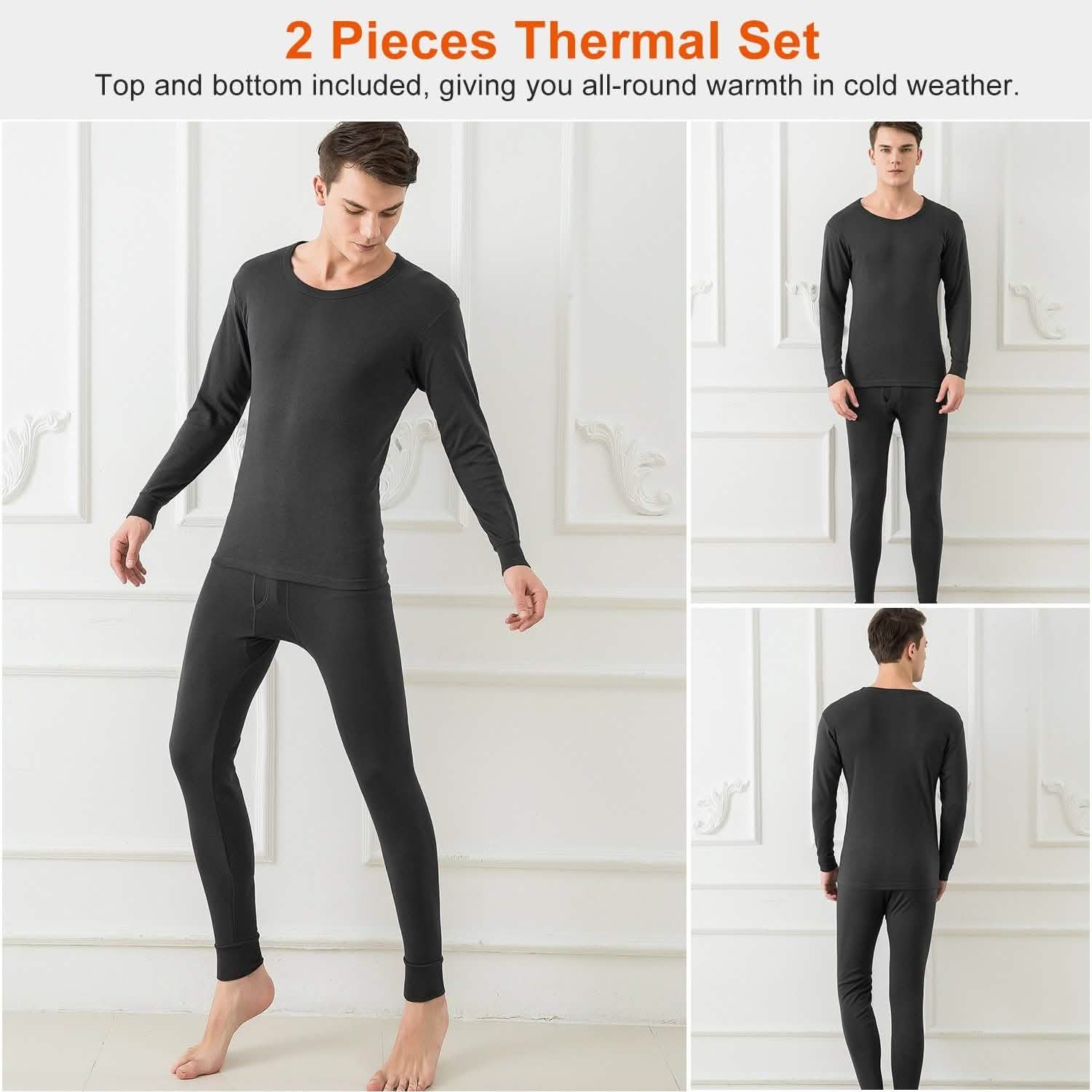 Men Thermal Underwear Set - Long Johns Pants and Long Sleeve DailySale