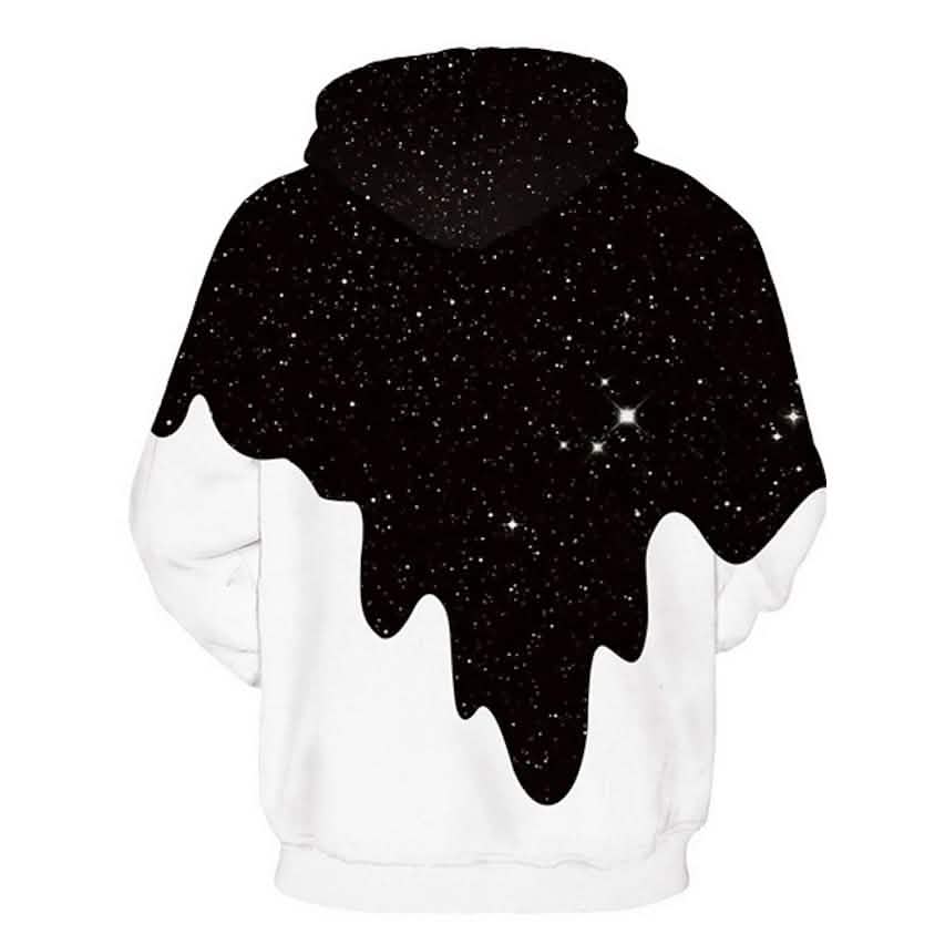 Men's 3D Print Block Starry Sky Milk Hoodie DailySale