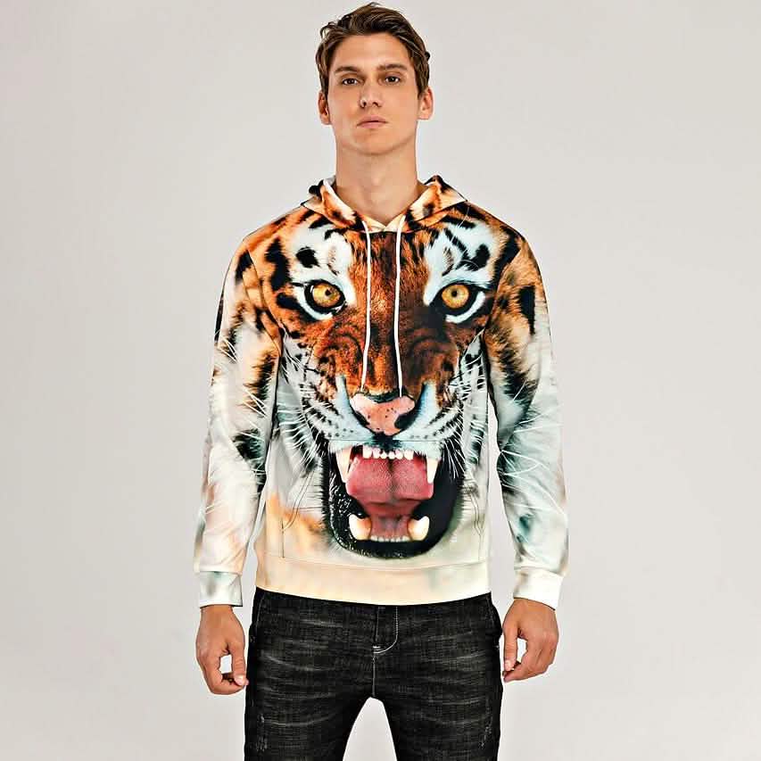 Men's Animal Patterned 3D Tiger Hoodie DailySale