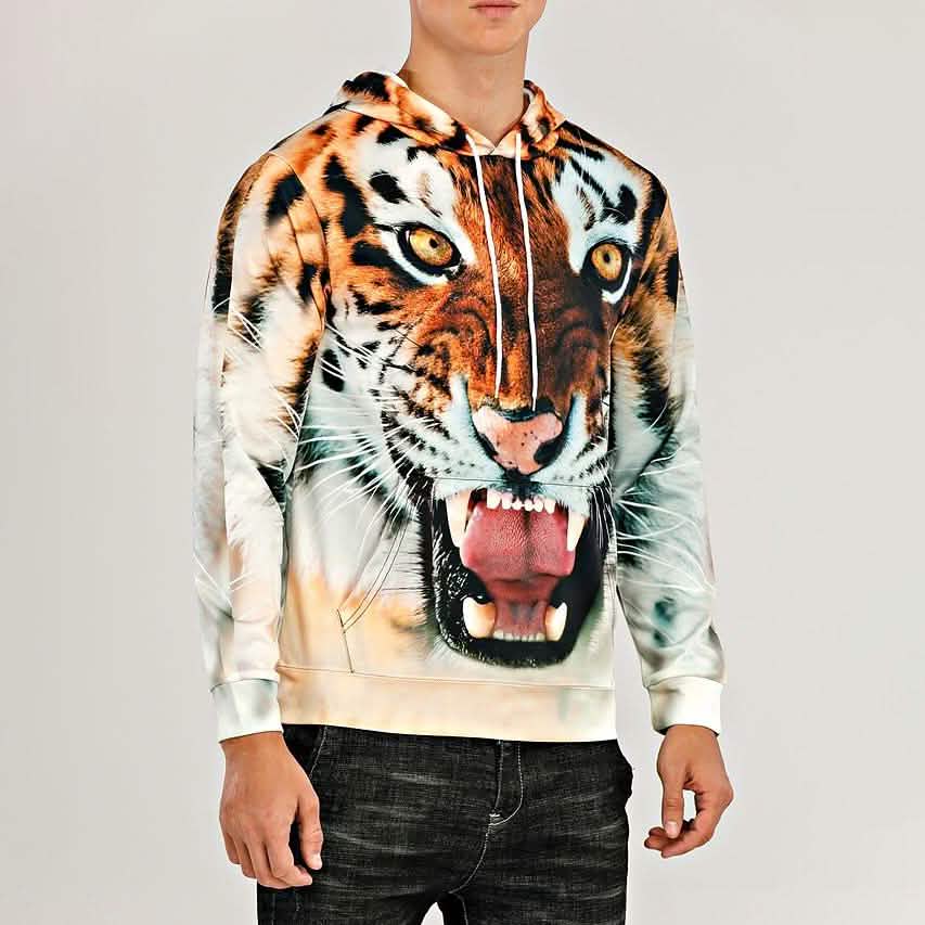 Men's Animal Patterned 3D Tiger Hoodie DailySale
