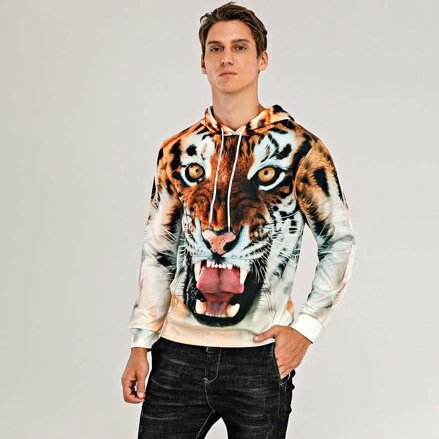 Men's Animal Patterned 3D Tiger Hoodie DailySale