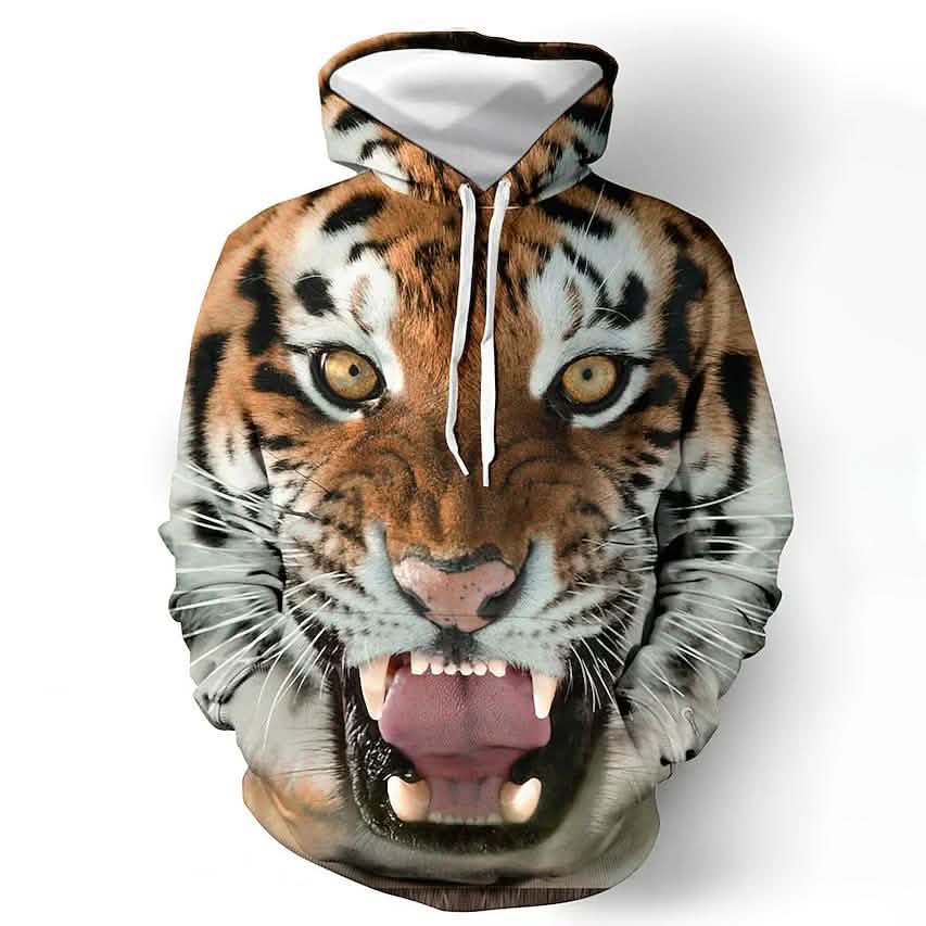 Men's Animal Patterned 3D Tiger Hoodie DailySale
