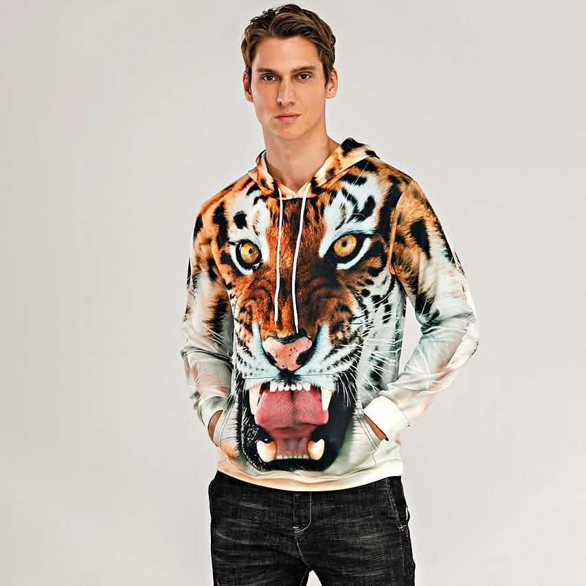 Men's Animal Patterned 3D Tiger Hoodie DailySale
