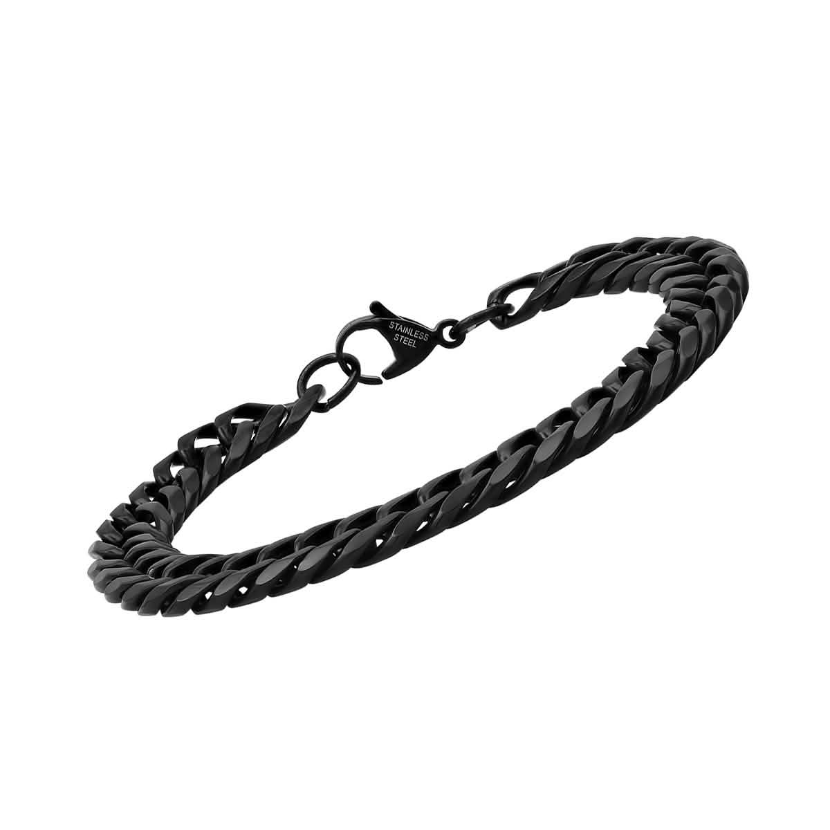 Men's Black IP Stainless Steel Cuban Link Chain Bracelet DailySale