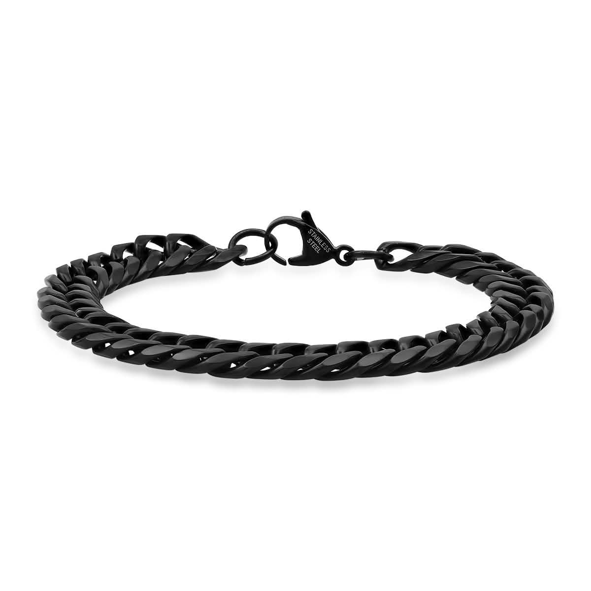 Men's Black IP Stainless Steel Cuban Link Chain Bracelet DailySale