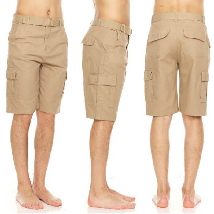 Men's Cotton Twill Belted Cargo Shorts DailySale