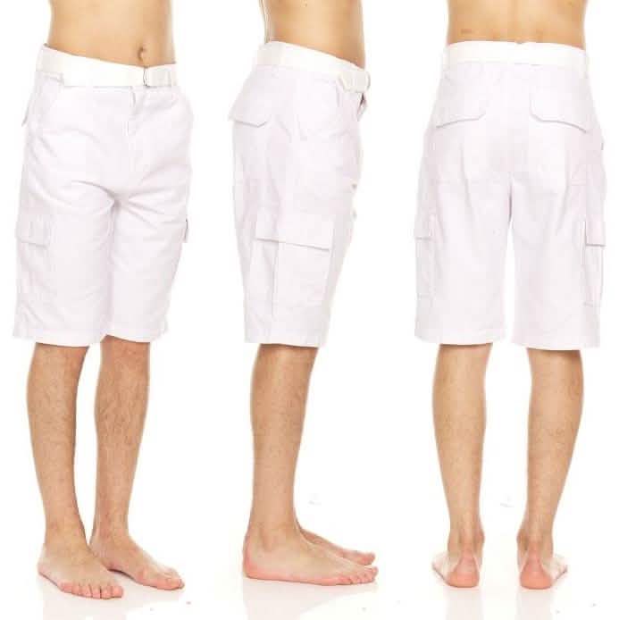 Men's Cotton Twill Belted Cargo Shorts DailySale