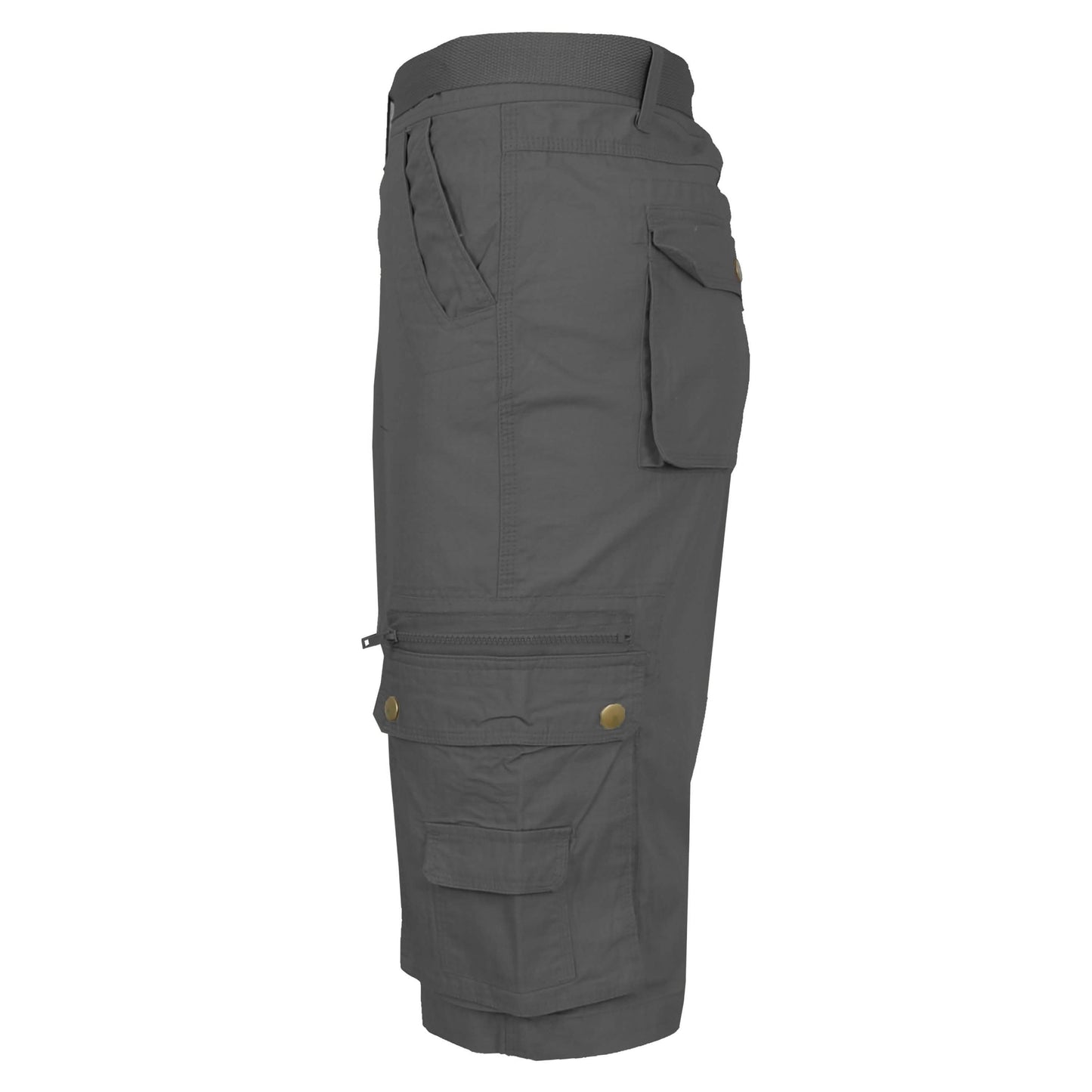 Men's Extended Size Cotton Cargo Utility Belted Shorts DailySale