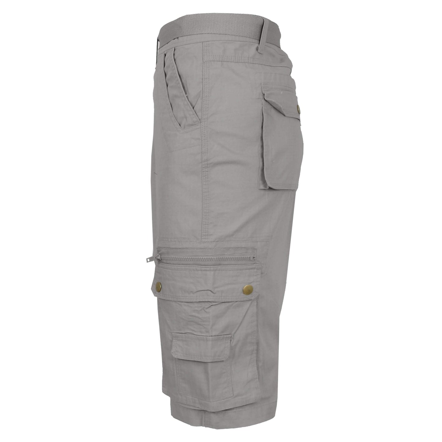 Men's Extended Size Cotton Cargo Utility Belted Shorts DailySale