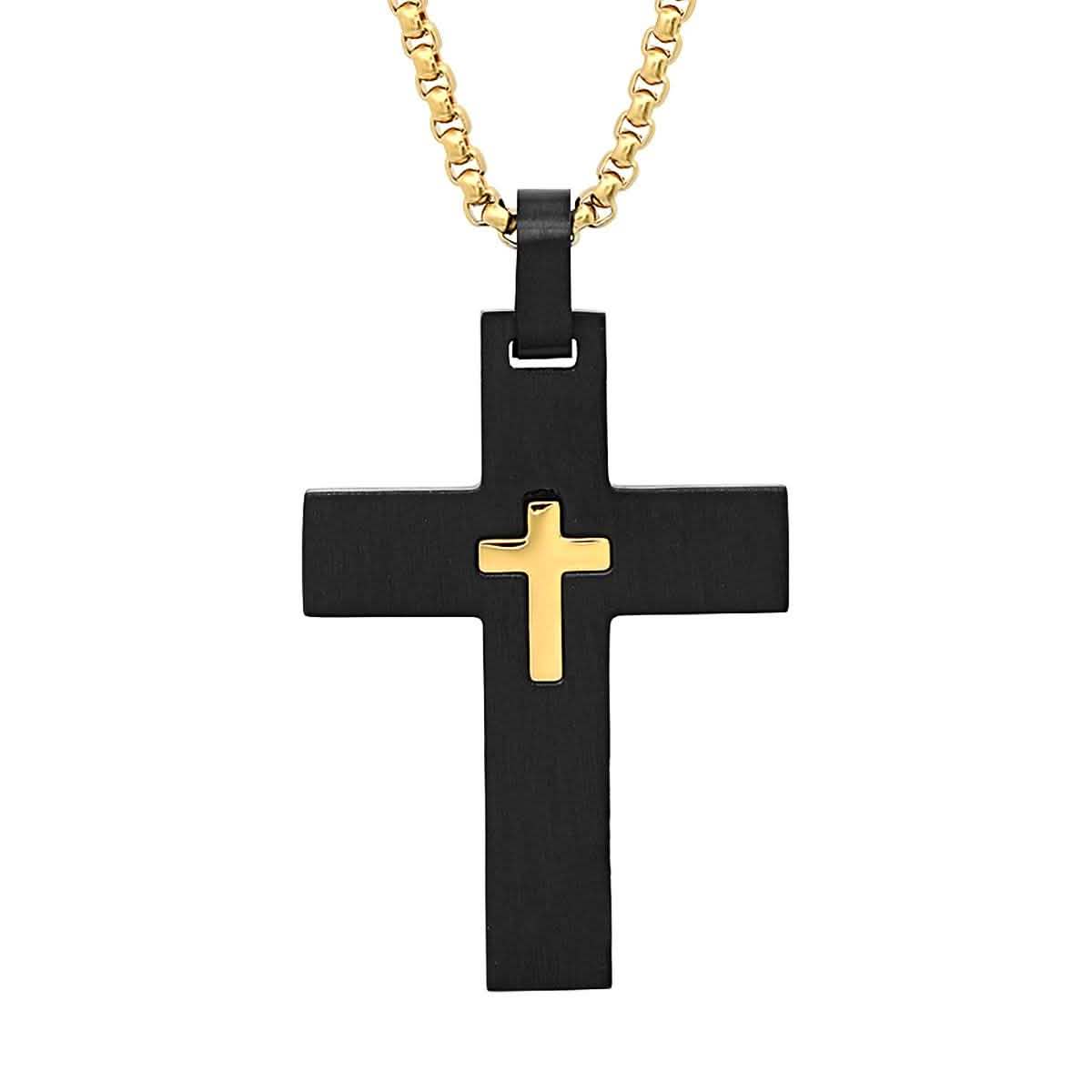 Men's IP Stainless Steel Cross Pendant DailySale