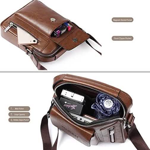 Men's Leather Handbag Small Crossbody Shoulder Bags DailySale