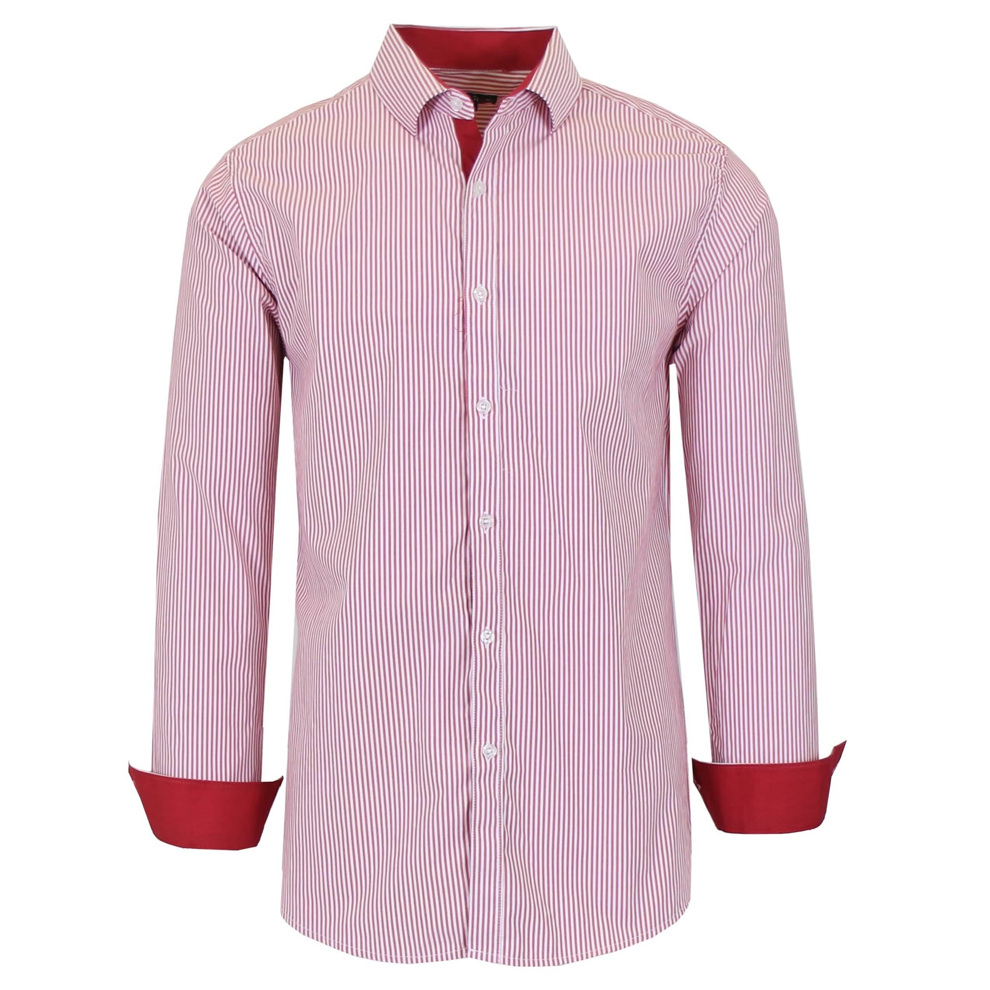Men's Long Sleeve Slim Fitting Gingham Pattern Dress Shirts DailySale