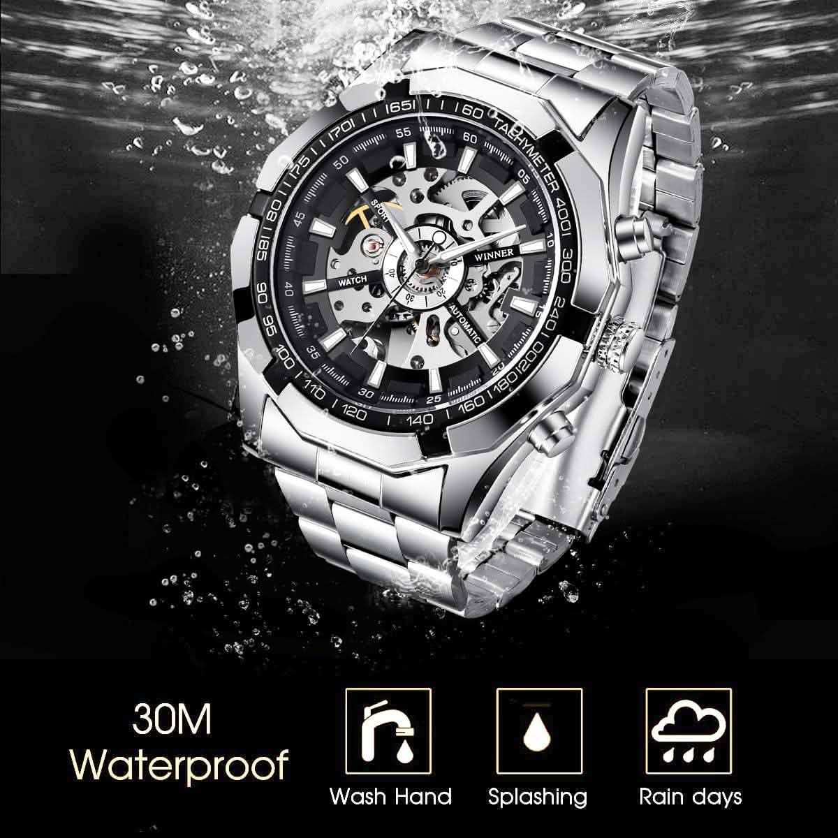 Mens Mechanical Skeleton Automatic Dial Wristwatch DailySale