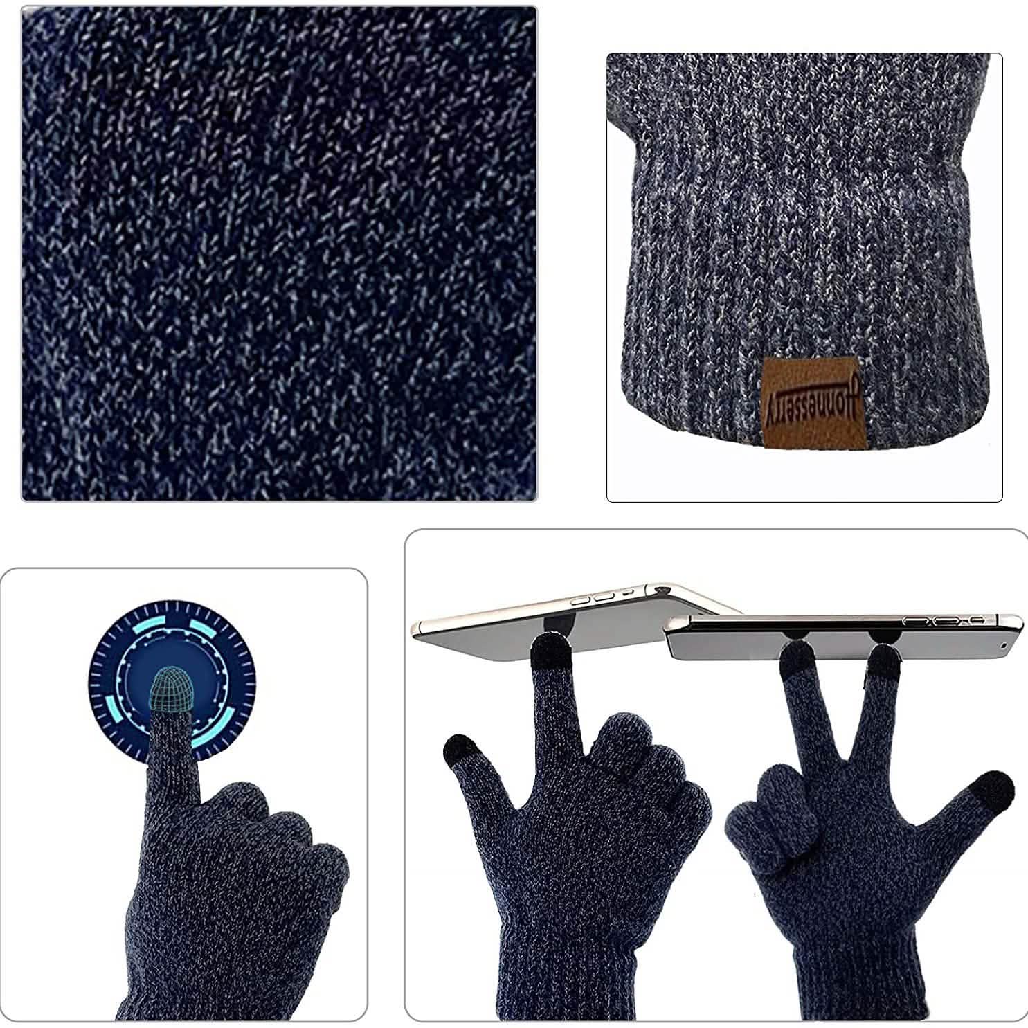 Men's Scaves and Beanie Hat Themal Gloves Set DailySale