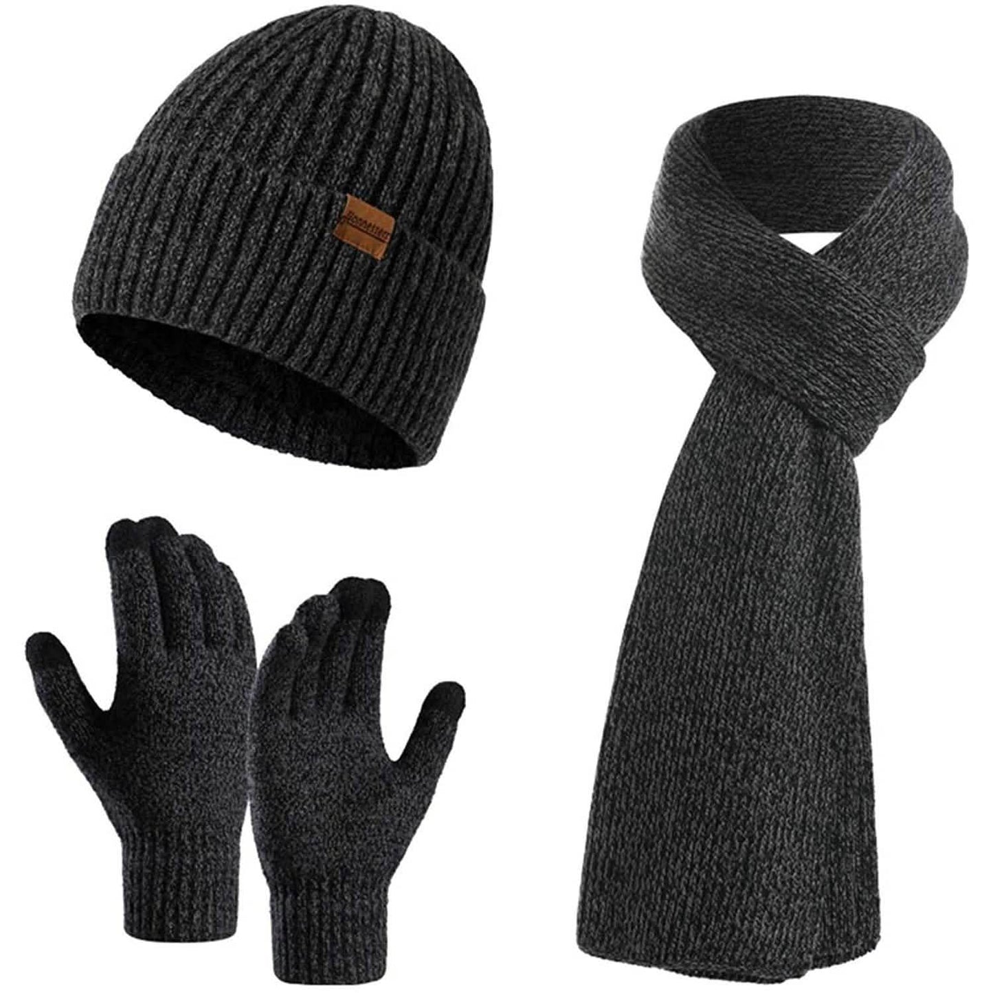Men's Scaves and Beanie Hat Themal Gloves Set DailySale