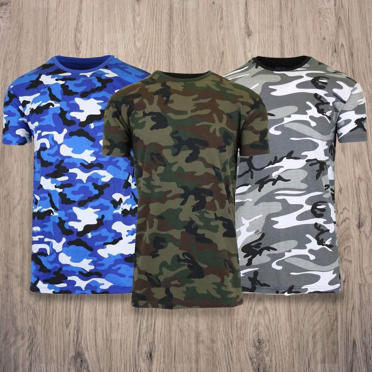 Men's Short Sleeve Crew Neck Camo Printed Tee DailySale