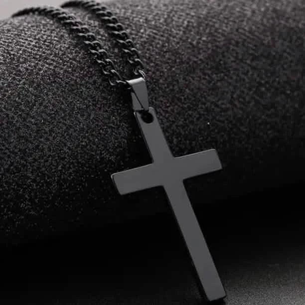 Men's Simple Black Cross Pendant Necklace DailySale